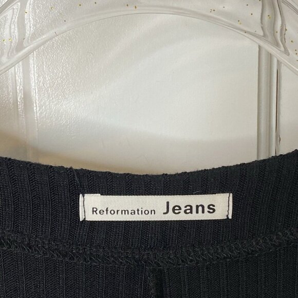 REFORMATION Jeans Black Camille Ribbed Knit Button V-Neck Stretchy Jumpsuit XS - Picture 8 of 13